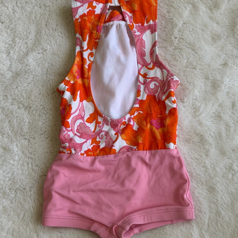 Janie and Jack Clementine Bloom One Piece Floral Swimsuit Size 12-18 Months - Picture 6 of 10